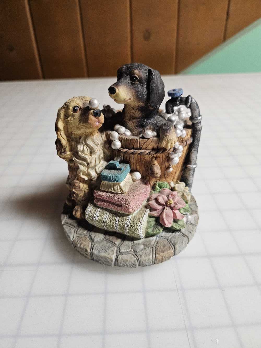 Puppies in Bath Music Box